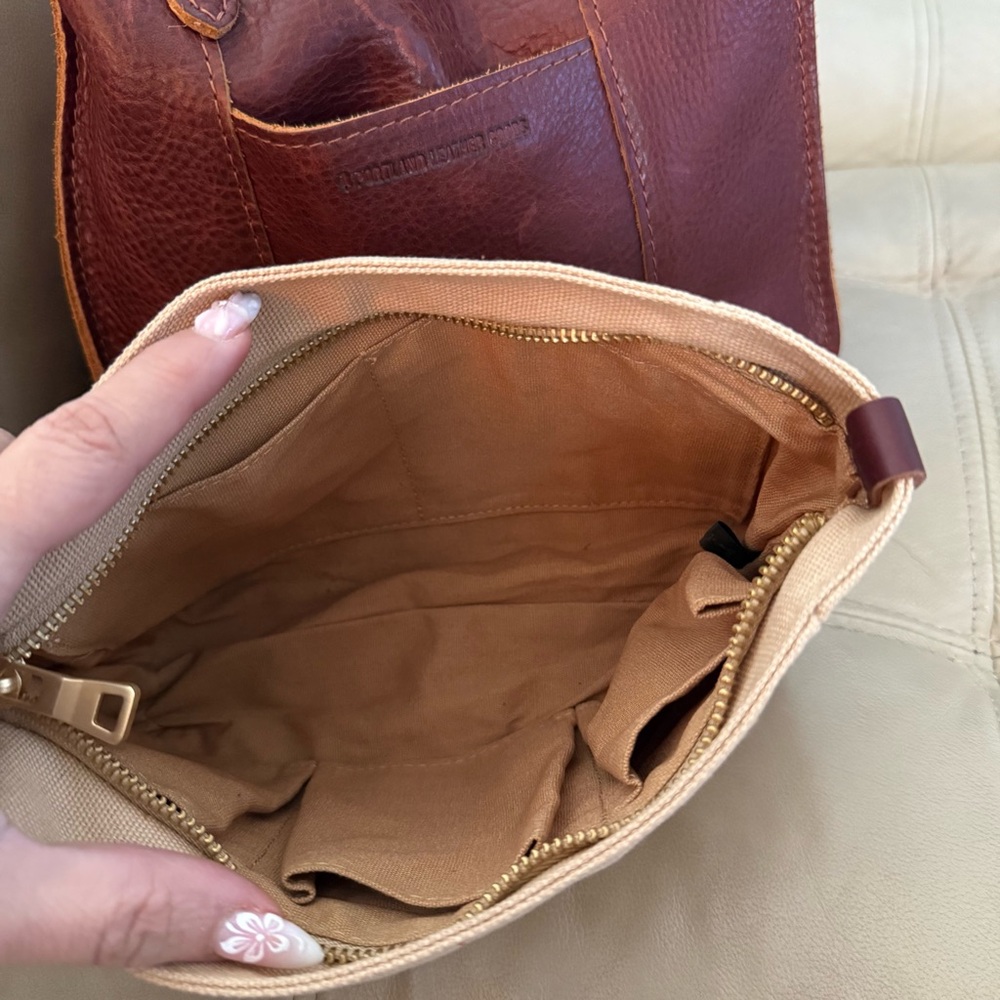 Portland leather canvas purse organizer - Picture 5 of 6